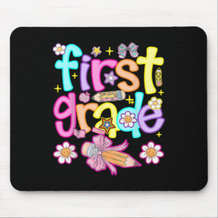 Preppy First Grade Back To School 1st Grade Girl B Mouse Pad