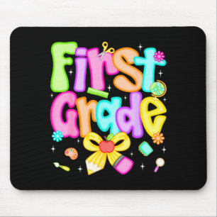 Preppy first grade back to school 1st grade mouse pad