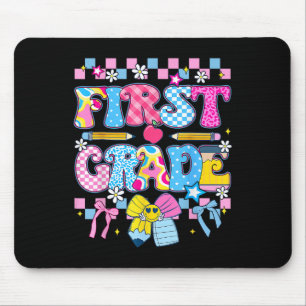 Preppy First Grade Back To School 1st Grade Teache Mouse Pad