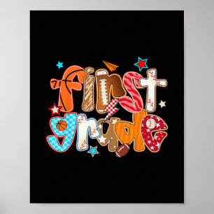 Preppy First Grade Teacher Team Crew Ck To School Poster