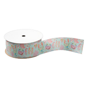 Preppy Floral Ocean Sealife Grosgrain Ribbon