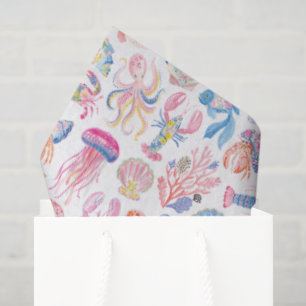 Preppy Floral Ocean Sealife Tissue Paper