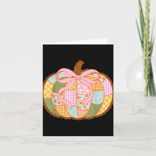 Preppy Floral Patchwork Pumpkin Coquette Lace Fall Card