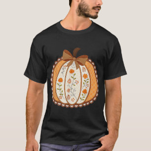 Preppy Floral Pumpkin Lace Trendy Shirt Coquette R