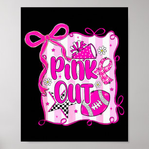 Preppy Football Nk Out Coquette Breast Cancer Chee Poster