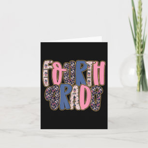 Preppy Fourth Grade Back To School Teachers Studen Card