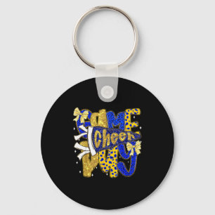 Preppy Game Day Football Mom Pennant Flag Cheer Bl Key Ring