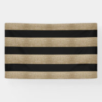 preppy geometric pattern black and gold stripes