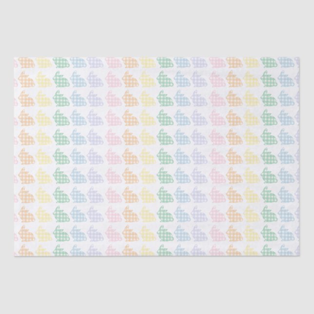Preppy Gingham Easter Bunnies Pastel Tissue Paper (Front)