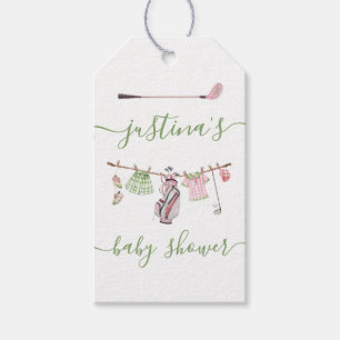 Preppy Girl Golf Baby Shower Clothesline Gift Tags