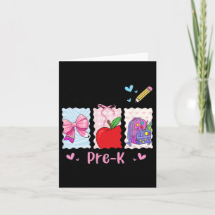 Preppy Girly Back To School Hello Pre-k Preschool Card