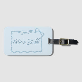 Preppy girly bridesmaid gift cute bow luggage tag
