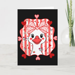 Preppy Girly Silly Gooses Duck Lover Couples Valen Card