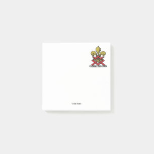Preppy Gold Red Heraldic Crest Fleur de Lis Emblem Post-it Notes