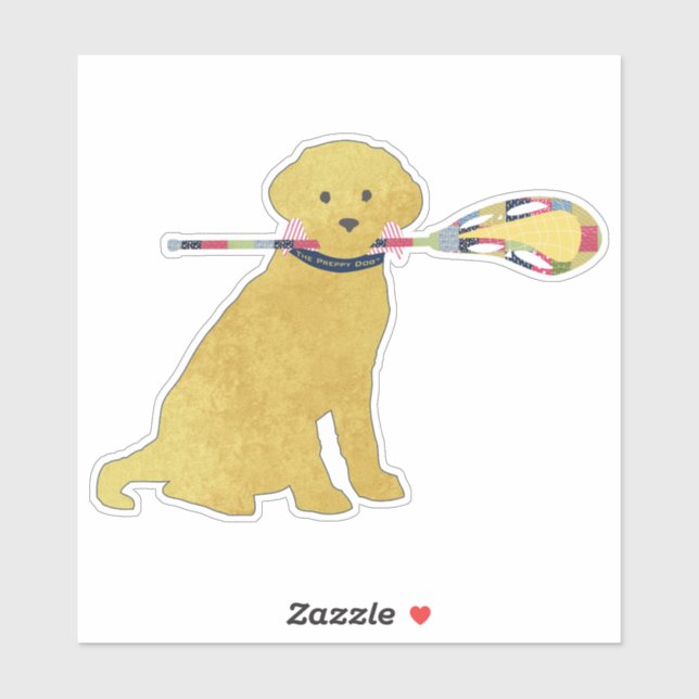 Preppy Golden Retriever Lacrosse Dog Custom Cut (Sheet)