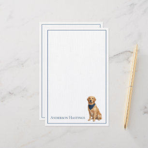 Preppy Golden Retriever Personalised Stationery