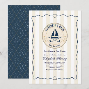 Preppy Golf Beach Club Bachelorette Party Invitation