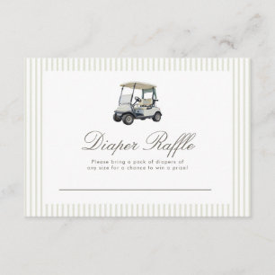 Preppy Golf cart Diaper Raffle Card 3.5x5