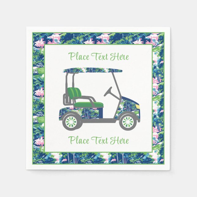 Preppy Golf Print Golf Cart Napkin (Front)