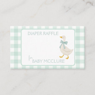 Preppy Goose Baby Shower Diaper Raffle Enclosure Card
