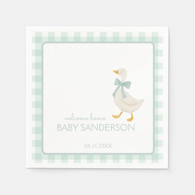 Preppy Goose Baby Shower Napkins (Front)