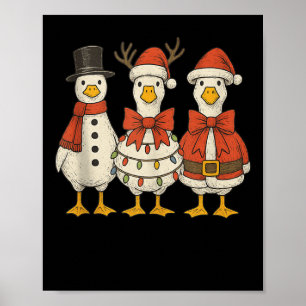 Preppy Goose Christmas Crew 2025 Funny Santa Funny Poster