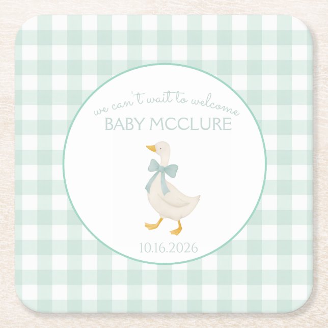 Preppy Goose Square Paper Coaster (Front)