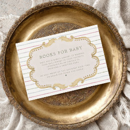 Preppy Grandmillennial Books for Baby Shower Enclosure Card
