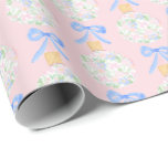 Preppy Grandmillennial Christmas Bulbs and Bows Wrapping Paper<br><div class="desc">Preppy Grandmillennial Christmas Bulbs and Bows Wrapping Paper</div>