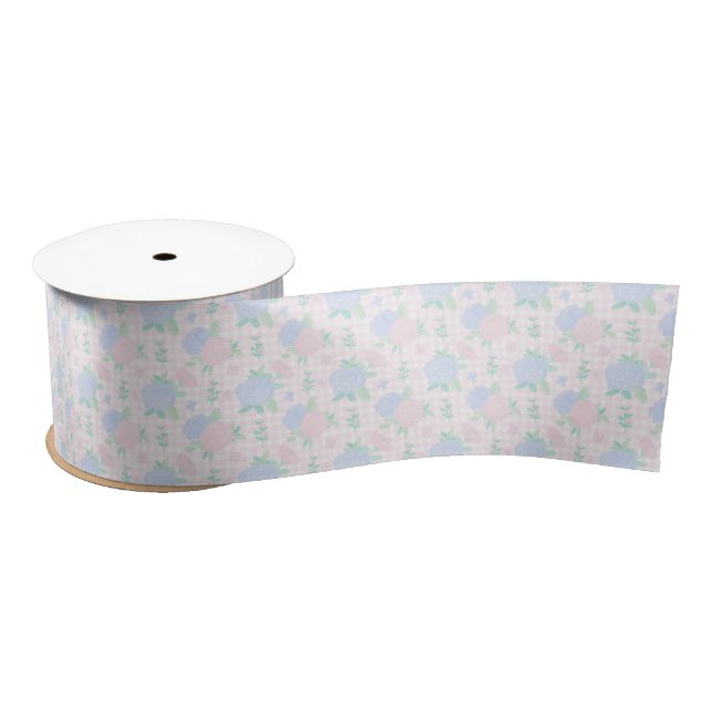 Preppy grandmillennial floral flowers ribbon satin ribbon (Spool)