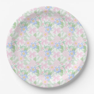 Preppy Grandmillennial Floral  Paper Plate