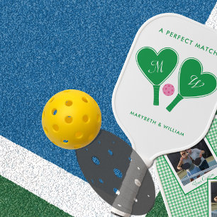 Preppy Green and Pink Personalized with Photos Pickleball Paddle