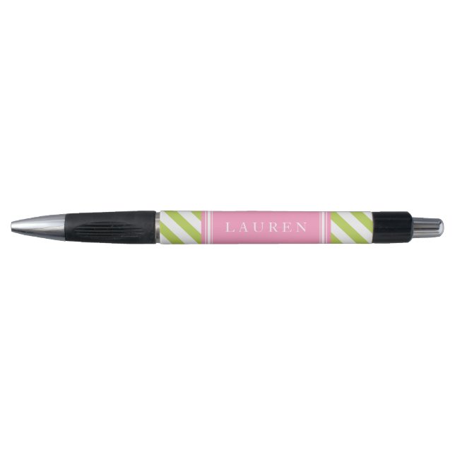 Preppy Green and Pink Stripes (Front)