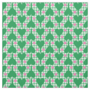 Preppy Green and Pink Wedding Pickleball Fabric