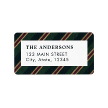 Preppy Green Burgundy Regimental Stripe Christmas