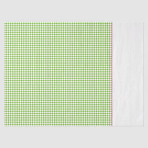 Preppy Green Check Pink White Colourful Fun Tissue Paper