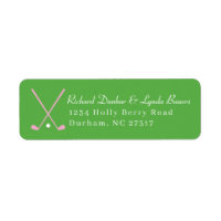 Preppy Green Golf Theme Return Address Label