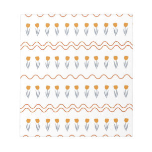 Preppy Groovy Stripe Tulip Flower Pattern  Notepad
