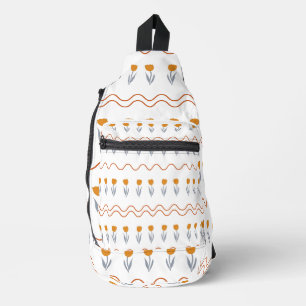 Preppy Groovy Stripe Tulip Flower Pattern  Sling Bag