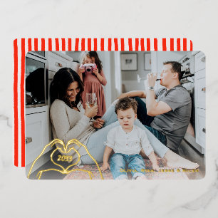 Preppy Hand Drawn Red Stripe Gold