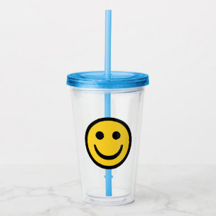 Preppy Happy Face Acrylic Tumbler
