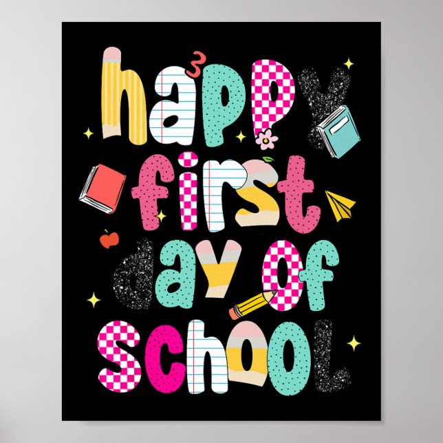Preppy Happy First Day Of School  Poster (Front)