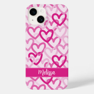 Preppy Hearts Pink Case-Mate iPhone 14 Case