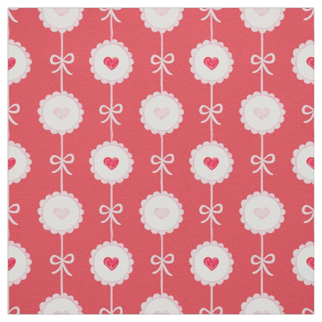 Preppy Hearts Valentine's Day  Fabric (Swatch)