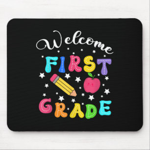 Preppy Hello 1st Grade For First Day Back To Schoo Mouse Pad