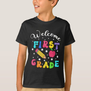 Preppy Hello 1st Grade For First Day Back To Schoo T-Shirt