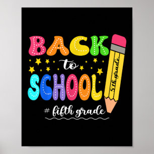 Preppy Hello 5th Grade For First Day Back To Schoo Poster