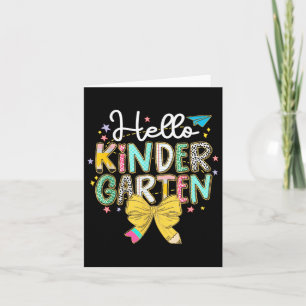 Preppy Hello Kindergarten Teacher Coquette Back To Card