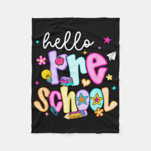 Preppy Hello Preschool Back To School Teachers Stu Fleece Blanket