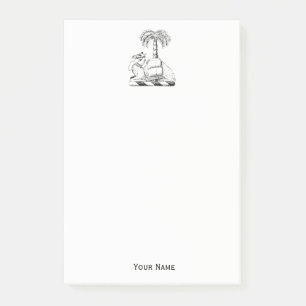 Preppy Heraldic Camel Palm Tree Coat of Arms Post-it Notes